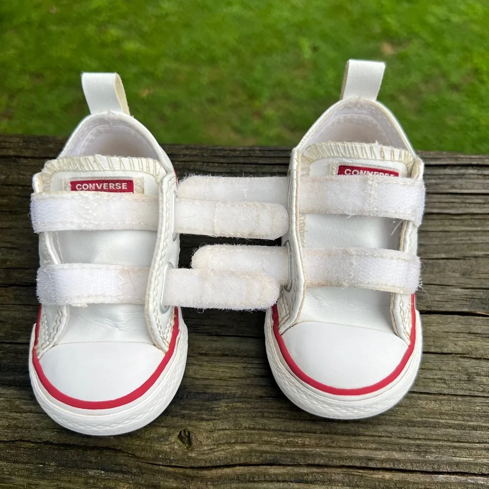 Converse Low Top Sneakers All Star 4 Infant White Leather Streetwear Classic